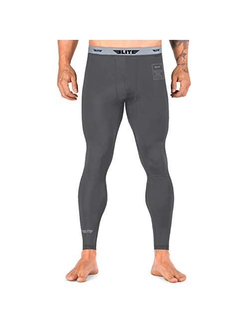 Elite Sports Men’s BJJ Spats Leggings Tights, Best Jiu Jitsu MMA no Gi spat Compression Pants for Men