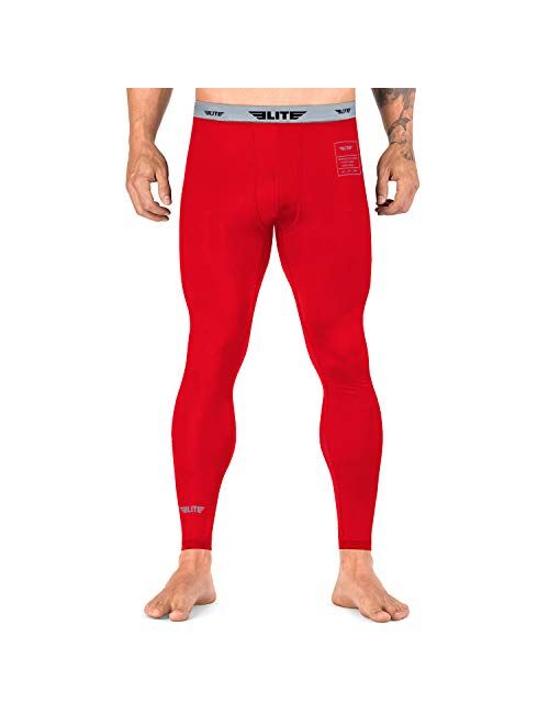 Elite Sports Men’s BJJ Spats Leggings Tights, Best Jiu Jitsu MMA no Gi spat Compression Pants for Men