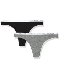 Women's Cotton Stretch Thong Underwear Panty, 2 Pack