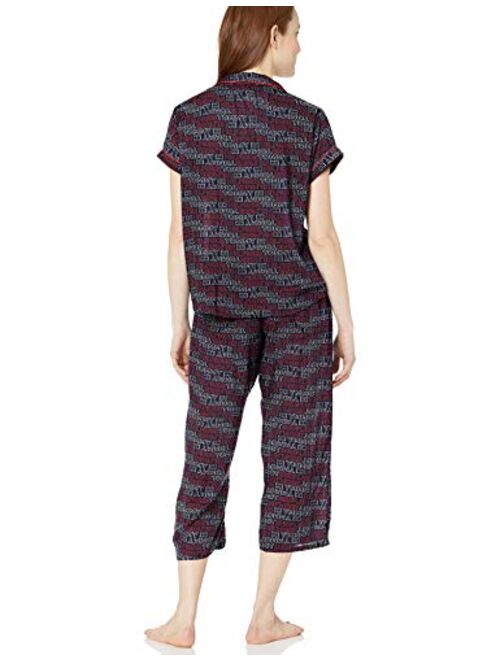 Tommy Hilfiger Women's Rayon Girlfriend Pajama Short Sleeve Pj Set