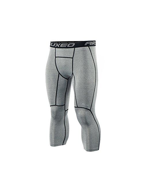 ARSUXEO Men's 3/4 Running Compression Tights Capri Pants K75