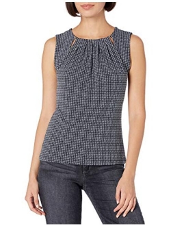 Women's Bead Neck Sleeveless-Knit Top