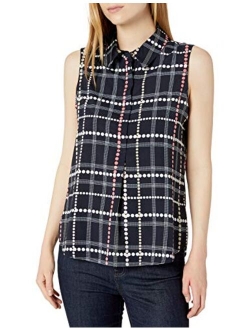 Women's Sleeveless Collared Blouse