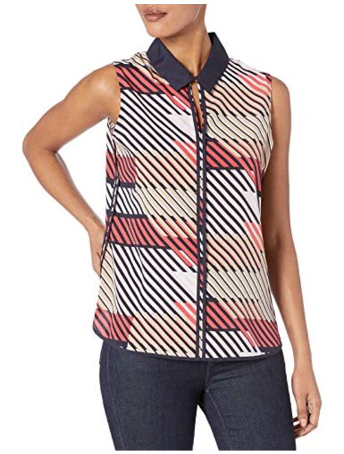 Tommy Hilfiger Women's Sleeveless Collared Blouse