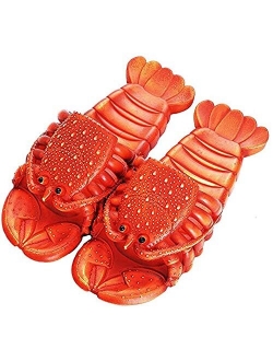 Lobster Slippers Summer Funny Animal Flip Flops Kids Cute Beach Shoes Women Soft Creative Shower Sandals Men Casual Waterproof Slides