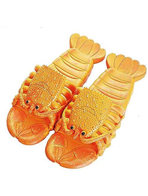 Lobster Slippers Summer Funny Animal Flip Flops Kids Cute Beach Shoes Women Soft Creative Shower Sandals Men Casual Waterproof Slides