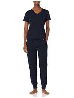 Women's V-Neck Short Sleeve Pajama Set