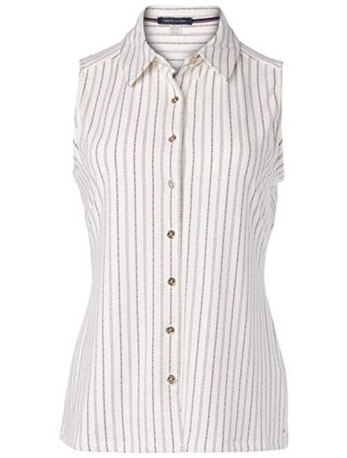 Tommy Hilfiger Women's Classic Collared Button Front Sleeveless-Knit Top