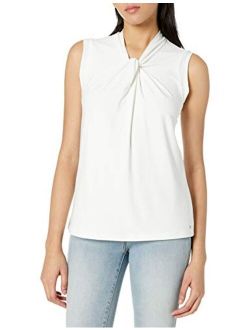 Women's Knot Neck Sleeveless Knit Top