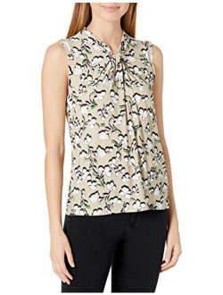 Women's Knot Neck Sleeveless Knit Top