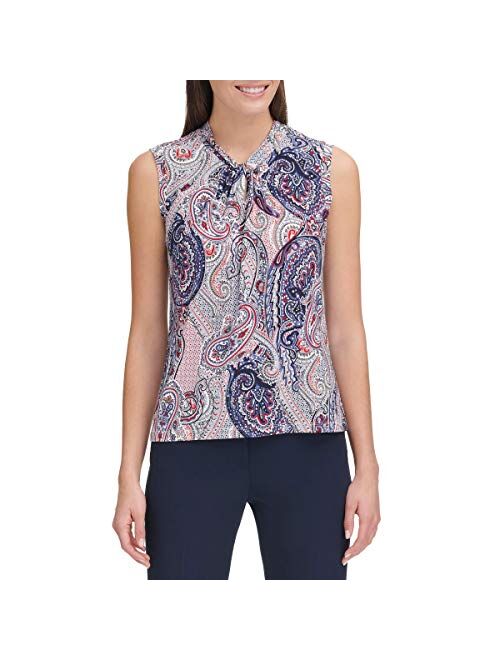 Tommy Hilfiger Women's Knot Neck Sleeveless Knit Top