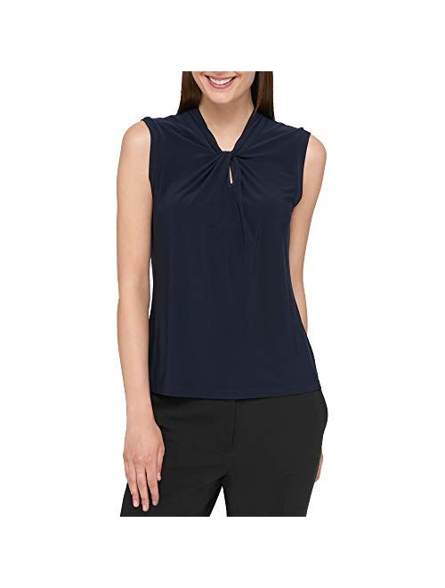 Tommy Hilfiger Women's Knot Neck Sleeveless Knit Top