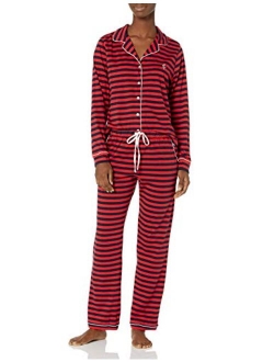 Women's Notch Collar Long Sleeve and Pant Set