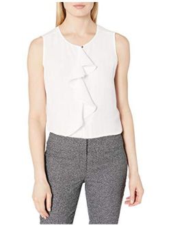 Women's Ruffle Front Sleeveless Woven Blouse