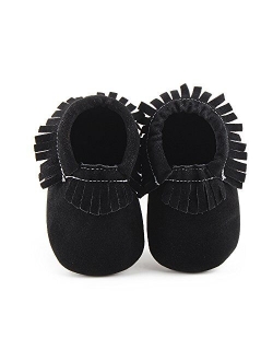 Delebao Unisex Baby Soft Sole Tassels Crib Shoes Moccasins Loafers