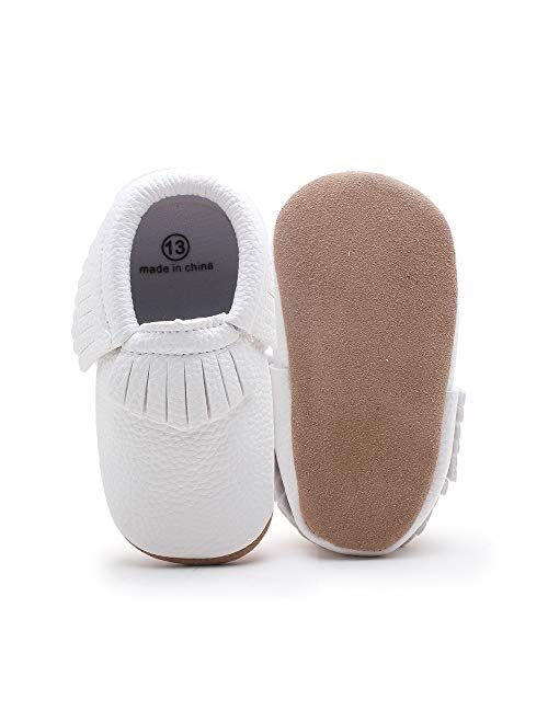 Delebao Unisex Baby Soft Sole Tassels Crib Shoes Moccasins Loafers