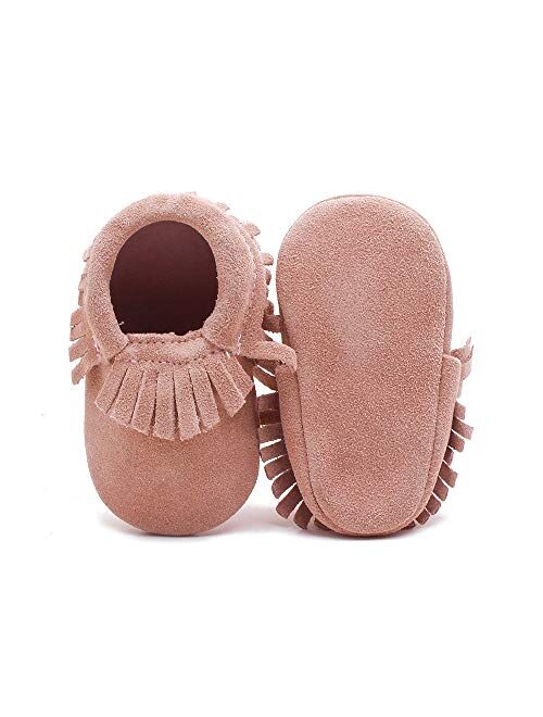 Delebao Unisex Baby Soft Sole Tassels Crib Shoes Moccasins Loafers