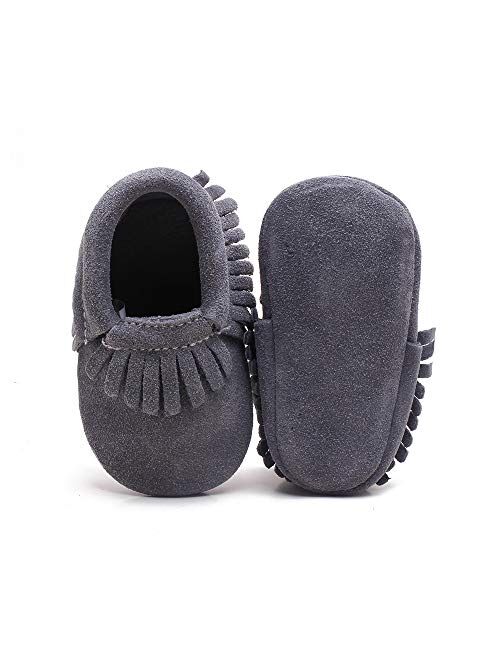 Delebao Unisex Baby Soft Sole Tassels Crib Shoes Moccasins Loafers