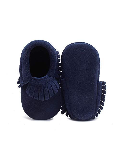 Delebao Unisex Baby Soft Sole Tassels Crib Shoes Moccasins Loafers