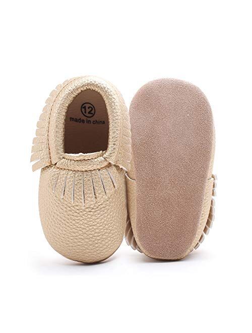 Delebao Unisex Baby Soft Sole Tassels Crib Shoes Moccasins Loafers