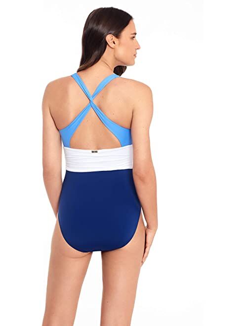 Polo Ralph Lauren LAUREN Ralph Lauren Color-Block Twist Back Halter One-Piece