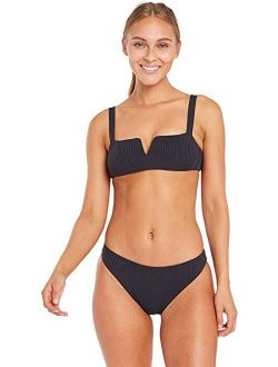 Vitamin A  Nylon And Lycra Low Rise Elastic Waist Bikini Bottom