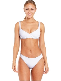 Vitamin A  Nylon And Lycra Low Rise Elastic Waist Bikini Bottom