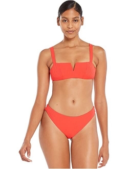 Vitamin A  Nylon And Lycra Low Rise Elastic Waist Bikini Bottom