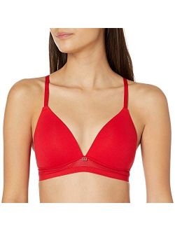 Women's Cotton Lightly Padded Wire Free Bra Mesh Detail