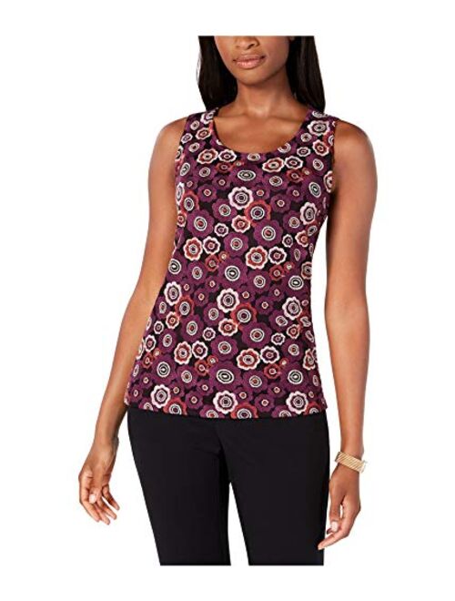 Tommy Hilfiger Womens Embroidered Sleeveless Blouse Top