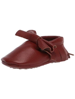 HONGTEYA Leather Baby Moccasins Hard Soled Tassel Crib Toddler Shoes for Boys and Girls