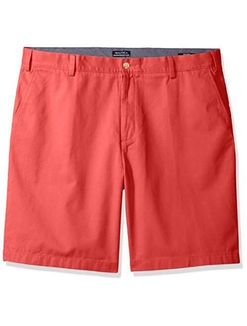 Nautica Men's Big and Tall Cotton Twill Flat Front Chino Short