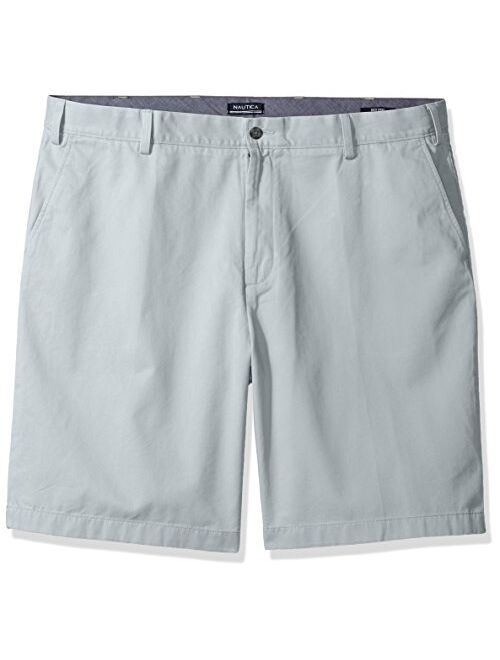 Nautica Men's Big and Tall Cotton Twill Flat Front Chino Short