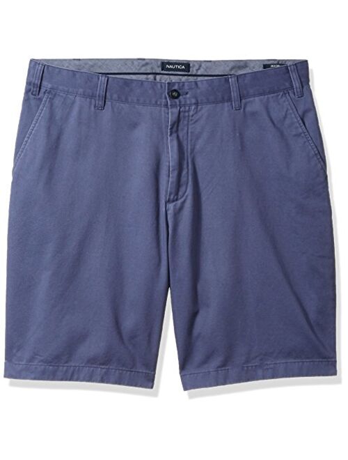 Nautica Men's Big and Tall Cotton Twill Flat Front Chino Short