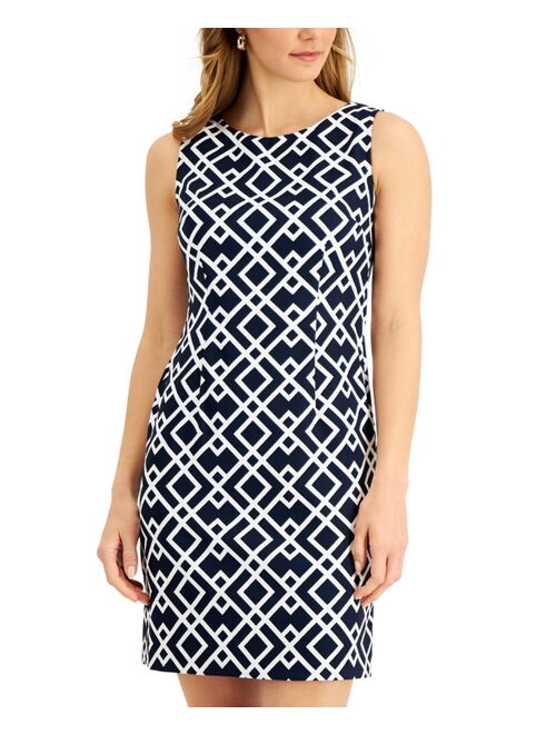 Connected Printed Sleeveless Sheath Dress