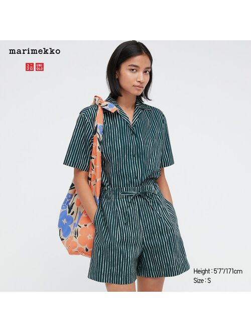 WOMEN LINEN-BLEND SHORTS (MARIMEKKO)