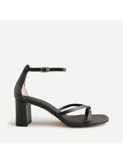 Skinny cross-strap sandals in leather