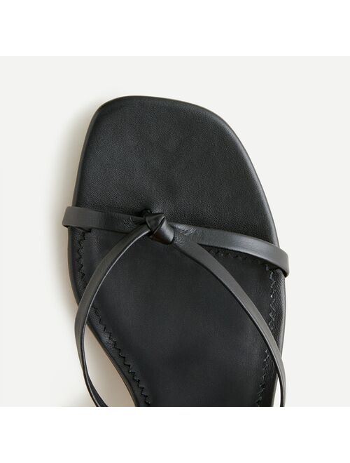 Skinny cross-strap sandals in leather