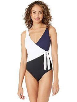 Color-Block Scoop Back One-Piece