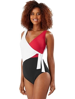 Color-Block Scoop Back One-Piece