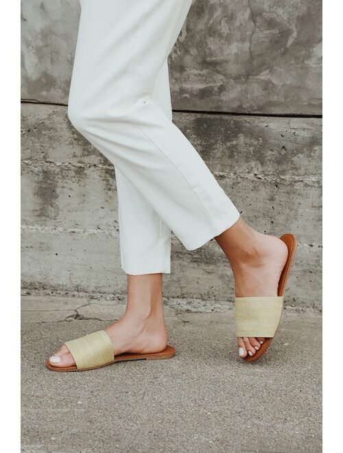 Lulus Addison Natural Slide Sandals