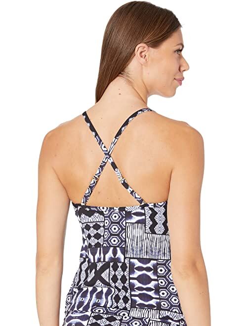 Bleu Rod Beattie Island Time High Neck Underwire Tankini with Lattice Front