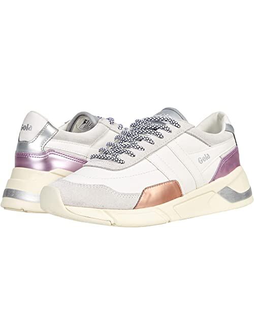 Gola Eclipse Trident White and Grey Multi Leather Sneakers