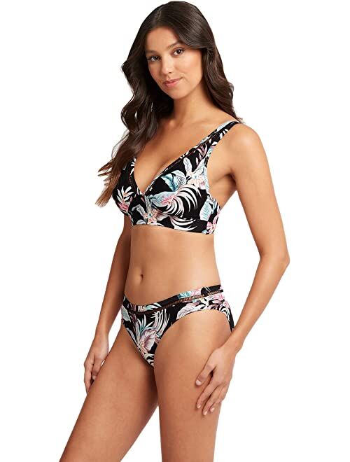 SEA LEVEL SWIM Long Line Tri Bra Bikini Top Swimsuit