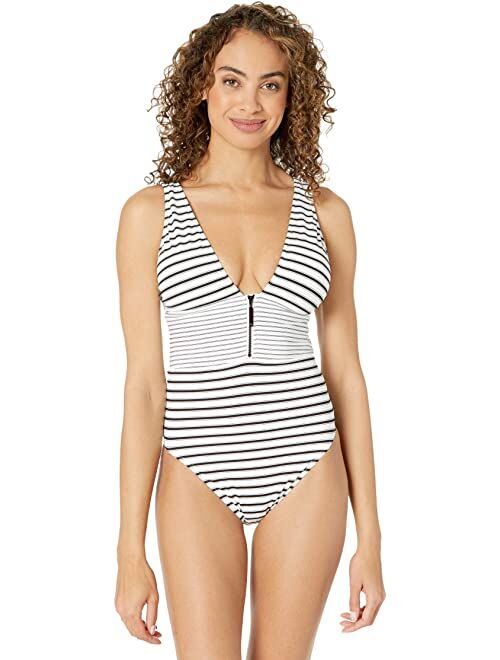 Polo Ralph Lauren LAUREN Ralph Lauren Chic Stripes Harrison Over-the-Shoulder One-Piece