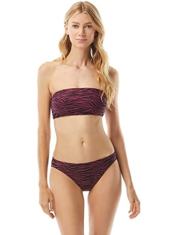 Zebra Logo Zip Back Bandeau Top with Removable Soft Cups