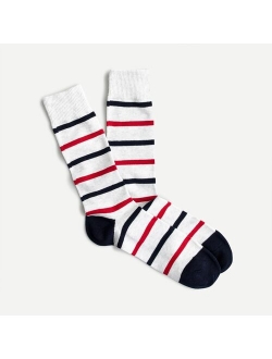 Naval-striped socks