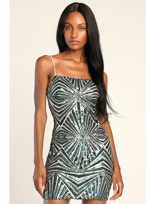 Lulus Lost In Your Eyes Silver Sequin Bodycon Mini Dress