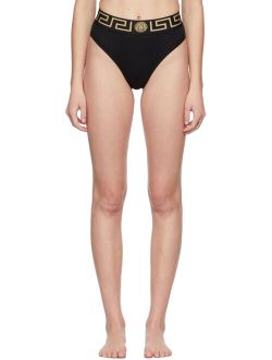 Underwear Black Greca Border High Leg Briefs