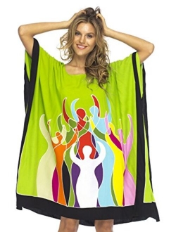 Back From Bali Womens Caftan Dress Loose Beach Poncho Knee Length Empowerment